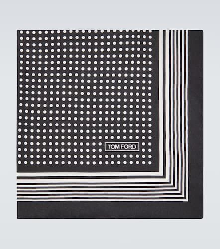 Printed silk twill pocket square - Tom Ford - Modalova
