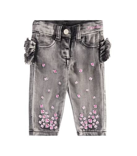 Monnalisa Baby - Jeans con ricamo - Monnalisa - Modalova