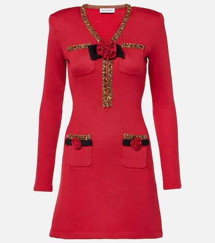 Floral-applique embellished minidress - Self-Portrait - Modalova
