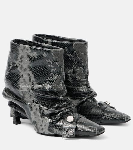 Juno 95 snake-effect leather ankle boots - The Attico - Modalova