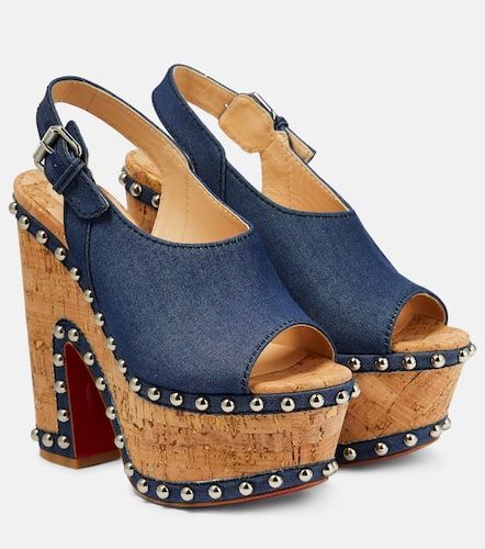 Sandalias destalonadas Super Joan en denim - Christian Louboutin - Modalova