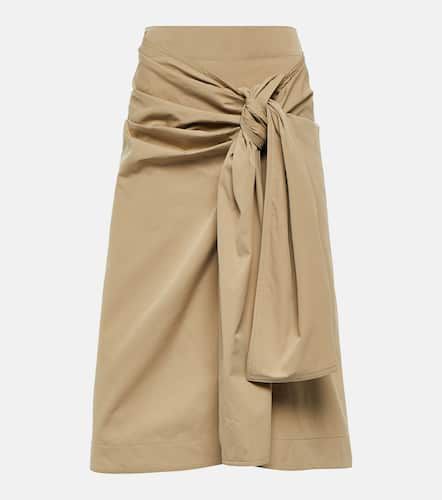 Draped cotton-blend midi skirt - Bottega Veneta - Modalova