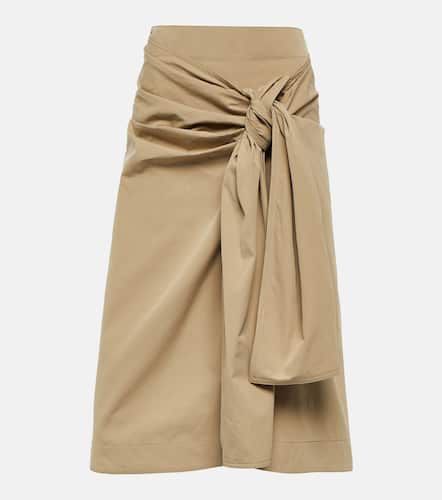 Draped cotton-blend midi skirt - Bottega Veneta - Modalova