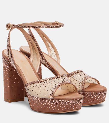 Plateausandalen aus Organza und Veloursleder - Gianvito Rossi - Modalova