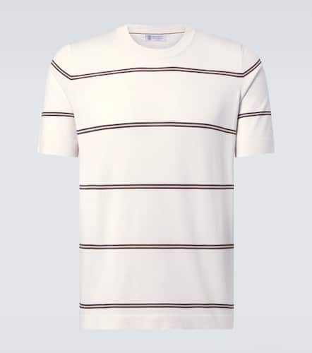 Striped cotton T-shirt - Brunello Cucinelli - Modalova