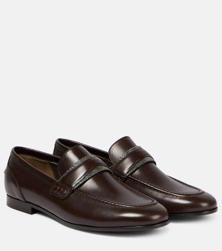 Embellished leather loafers - Brunello Cucinelli - Modalova