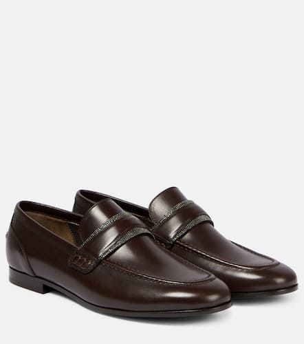 Mocasines de piel adornados - Brunello Cucinelli - Modalova