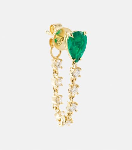 Einzelner Ohrring aus 18kt Gelbgold mit Diamanten und Smaragd - Anita Ko - Modalova