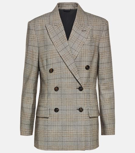 Checked wool and cotton-blend blazer - Brunello Cucinelli - Modalova