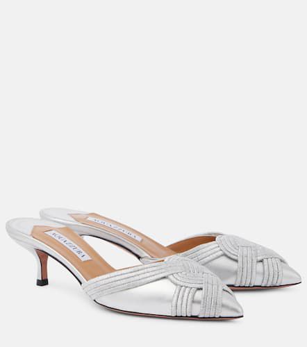 Mules Felix 50 aus Metallic-Leder - Aquazzura - Modalova