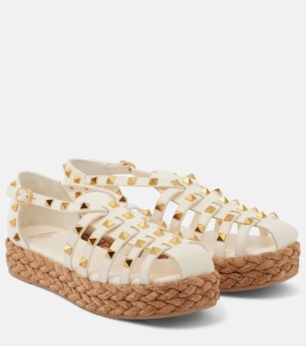 Plateausandalen Rockstud Cork aus Leder - Valentino Garavani - Modalova
