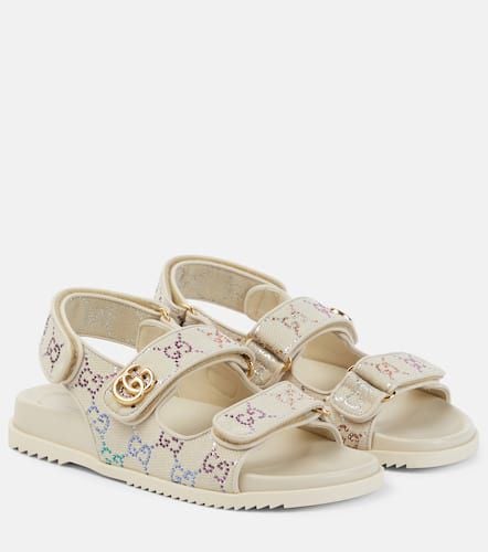 Sandalen GG aus Canvas mit Kristallen - Gucci - Modalova