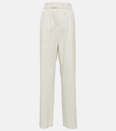 Low-rise cotton-blend wide-leg pants - Bottega Veneta - Modalova