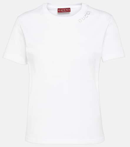 T-shirt in jersey di cotone con logo - Gucci - Modalova