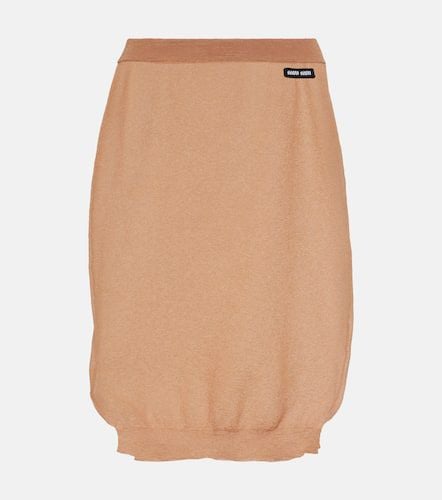 Miu Miu Logo knitted midi skirt - Miu Miu - Modalova