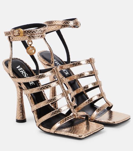 Lycia metallic leather sandals - Versace - Modalova