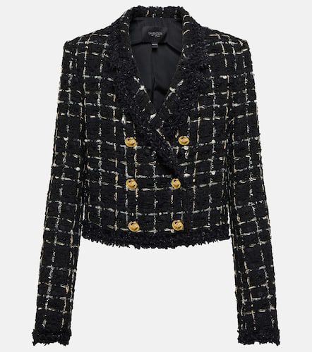 Chaqueta de tweed a cuadros cropped - Giambattista Valli - Modalova