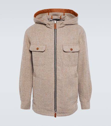 Hooded virgin wool blouson - Giorgio Armani - Modalova