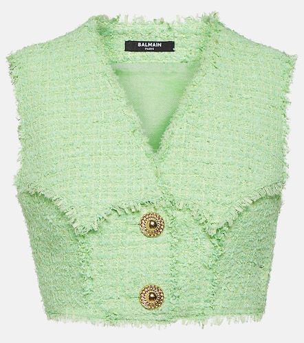 Balmain Top raccourci en tweed - Balmain - Modalova