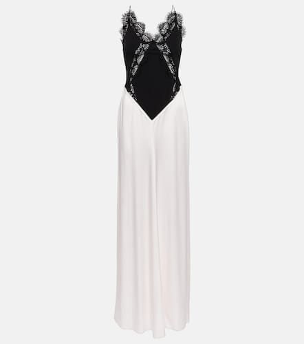 Robe longue en satin et dentelle - Victoria Beckham - Modalova