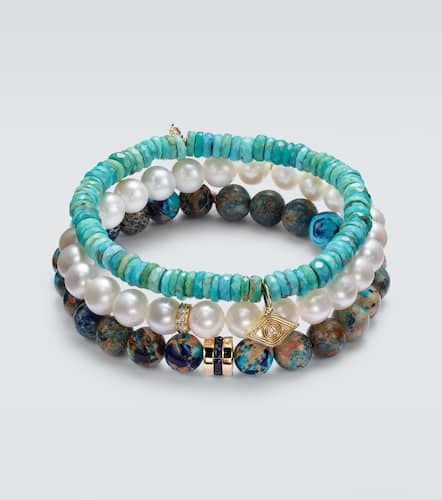 Set of 3 14kt gold bracelets with gemstones - Sydney Evan - Modalova