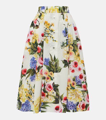 Floral cotton poplin midi skirt - Dolce&Gabbana - Modalova