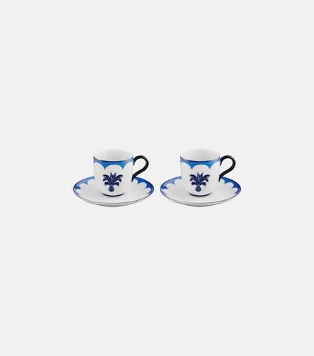 Set de 2 tazas de expreso y platillos Jaipur - Aquazzura Casa - Modalova