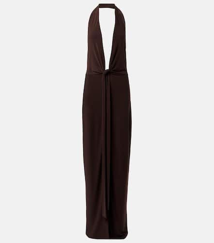 Halterneck jersey maxi dress - Norma Kamali - Modalova