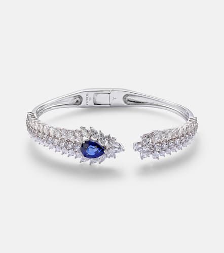 Reign Supreme 18kt white gold bangle with diamonds and sapphire - Yeprem - Modalova