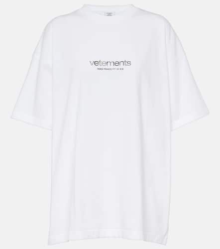 T-shirt in jersey di cotone con logo - Vetements - Modalova