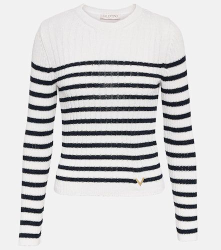 Striped ribbed-knit sweater - Valentino - Modalova