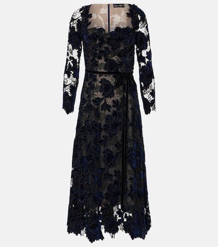 Velvet guipure lace midi dress - Oscar de la Renta - Modalova