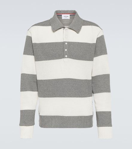 Striped cotton piquÃ© polo sweater - Thom Browne - Modalova