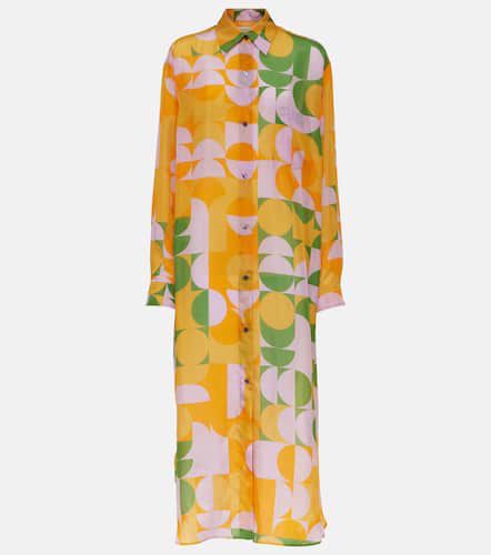 Printed silk pongee shirt dress - Dries Van Noten - Modalova