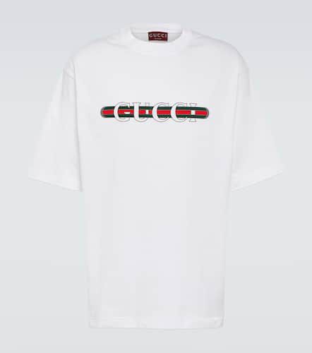 Camiseta de jersey de algodón con logo - Gucci - Modalova