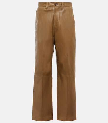 Pantalones anchos de piel con tiro alto - Polo Ralph Lauren - Modalova