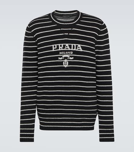 Pullover in lana e cashmere a righe con logo - Prada - Modalova