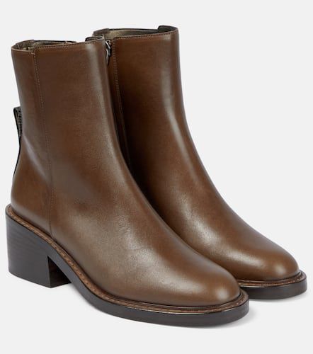 Embellished leather ankle boots - Brunello Cucinelli - Modalova