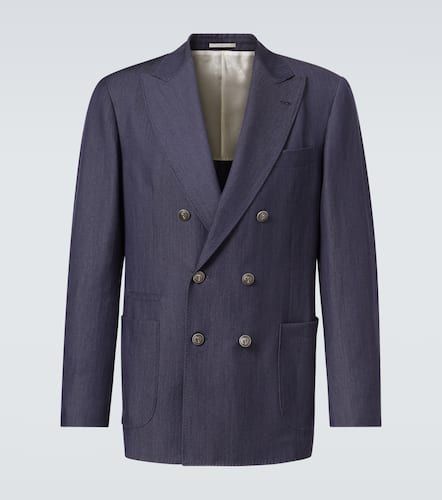 Chaqueta de traje en lana, cáñamo y seda - Brunello Cucinelli - Modalova