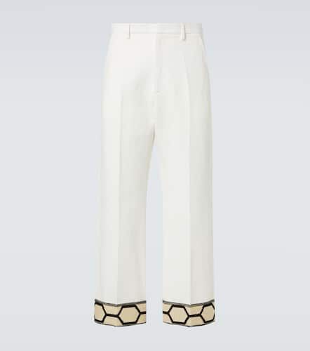 Jacquard cotton and linen wide-leg pants - Valentino - Modalova