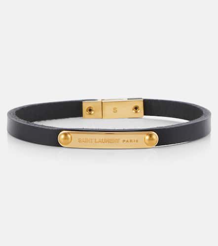 Bracciale in pelle con logo - Saint Laurent - Modalova