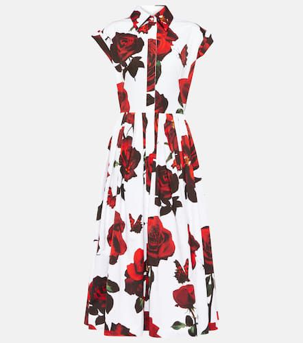 Floral cotton poplin shirt dress - Alexander McQueen - Modalova