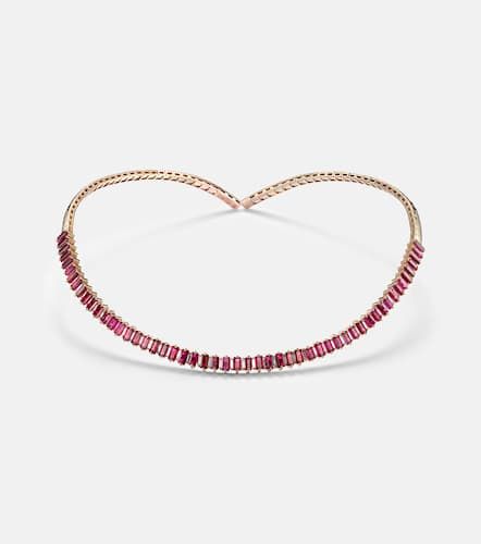 Kt rose choker with rubies and diamonds - Suzanne Kalan - Modalova
