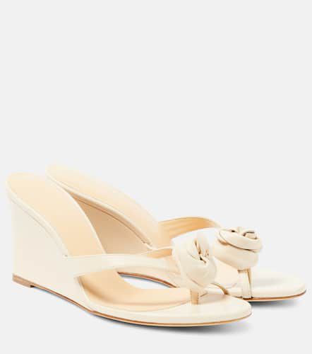 Floral-appliquÃ© leather wedge sandals - Magda Butrym - Modalova