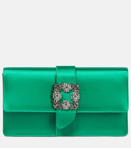 Clutch Capri in raso con cristalli - Manolo Blahnik - Modalova