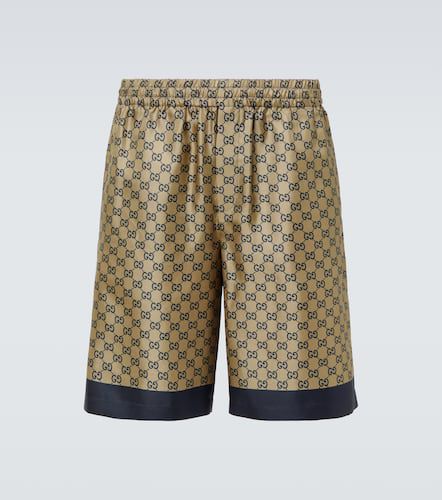 Shorts GG in twill di seta con stampa - Gucci - Modalova