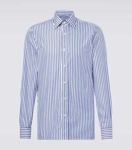 Striped cotton poplin shirt - Rubinacci - Modalova