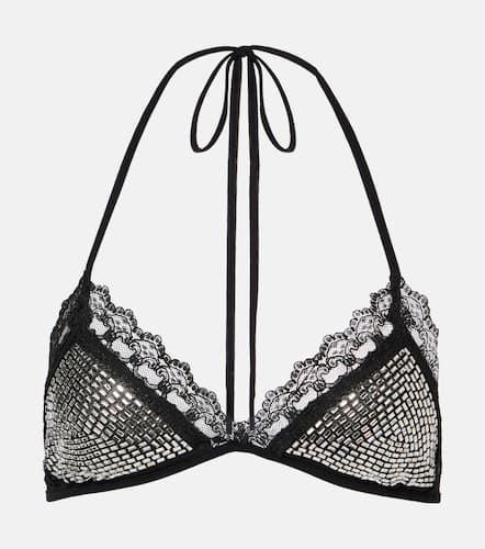 Bralette con pizzo e cristalli - The Attico - Modalova