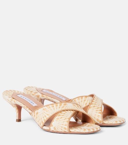 Mules Divine 50 de rafia con piel - Aquazzura - Modalova