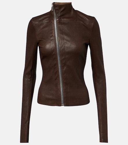Gary leather and cotton-blend jacket - Rick Owens - Modalova